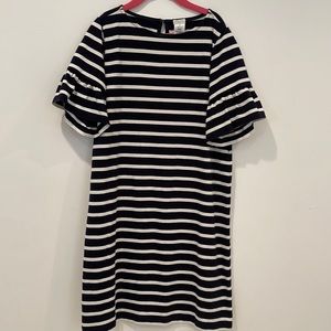 J. Crew Crewcuts Girl stripe dress with bell sleeves